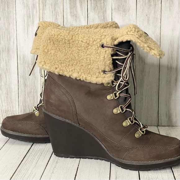 TIMBERLAND Earthkeepers Ladies Wedge Heel Boots Brown Size 7.5 - Picture 5 of 9